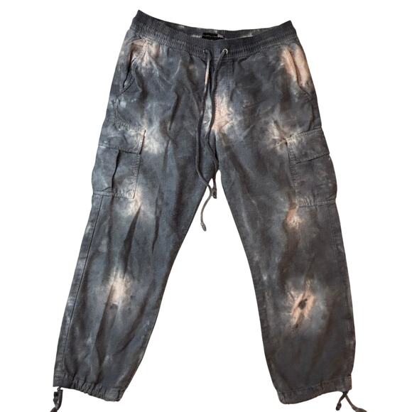 Sanctuary x Anthropologie Pants Womens MP Blue Carefree Tie-Dye Cargo Casual - Picture 1 of 9